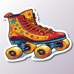 Roller Skate Sticker: Vibrant Skating Decal