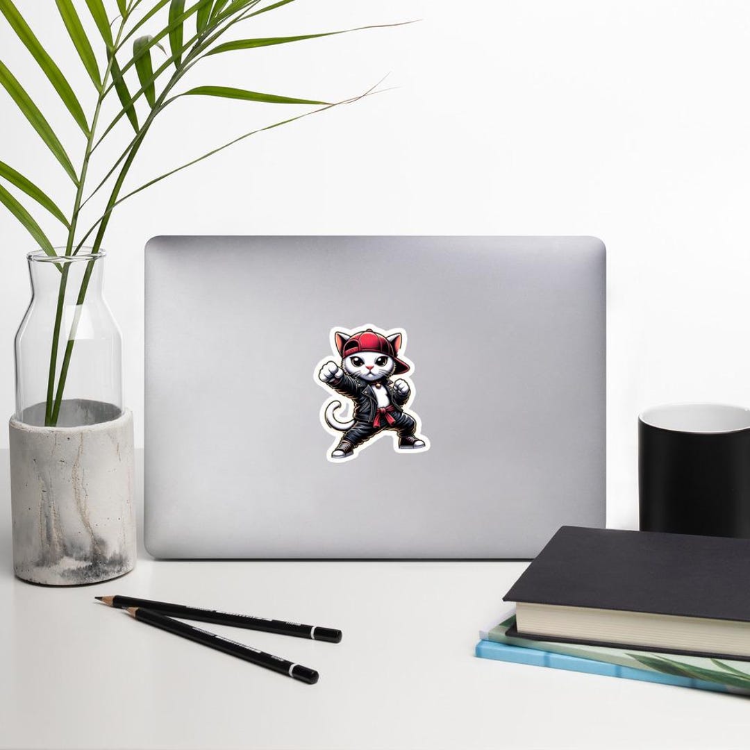 Battle Cat Sticker for Laptop, Cat Decal, Trained Cat Decal, Helmet ...