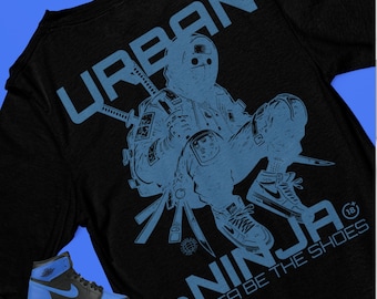 Camiseta de manga larga Jordan 1 Royal Match, diseño Urban Ninja