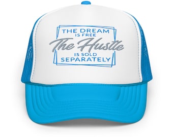 The Hustle Foam Trucker Hat, Adjustable Snapback, Mesh Back