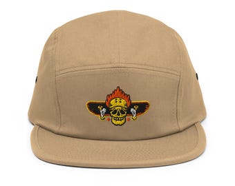 Gorra de skate New City Skull, gorra de cinco paneles, gorra de estilo urbano