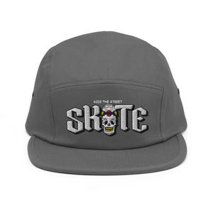 Skateboarder&#39;s Five Panel Hat, Exclusive New City Design, Skull Design, Hip Cap, Fashionable Streetwear