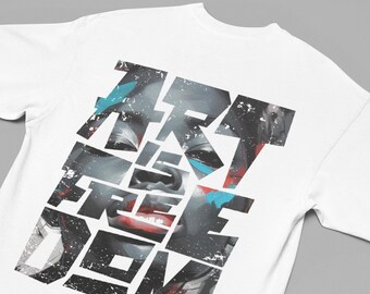 Art Is Freedom Graphic Tee - Relaxed Fit Cotton T-Shirt