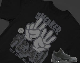 Camiseta inspirada en Jordan 3 Black Cat, estilo urbano y streetwear