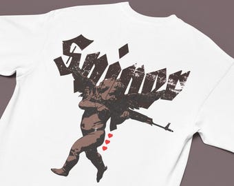 Sniper Cupid Graphic Tee: Urban Boxy Fit T-Shirt