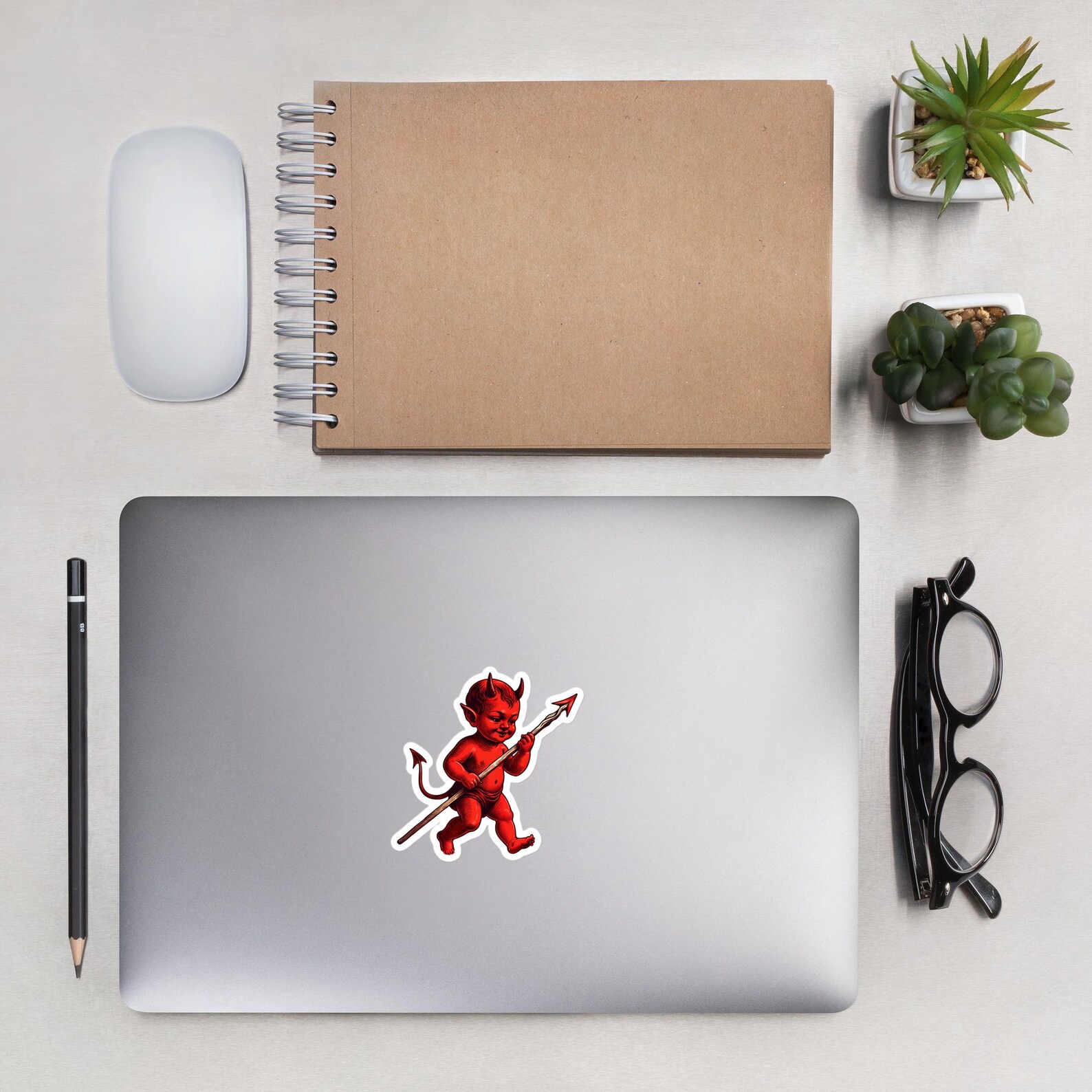 Little Red Devil Sticker, Vinyl Sticker, Red Devil Decal, Cute Devil ...