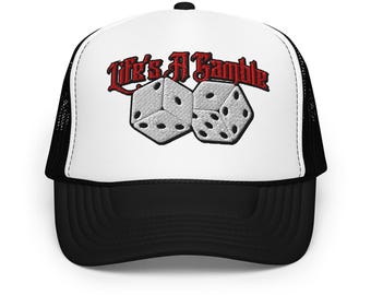 Casquette camionneur Life's a Gamble, casquette snapback en mousse et en filet