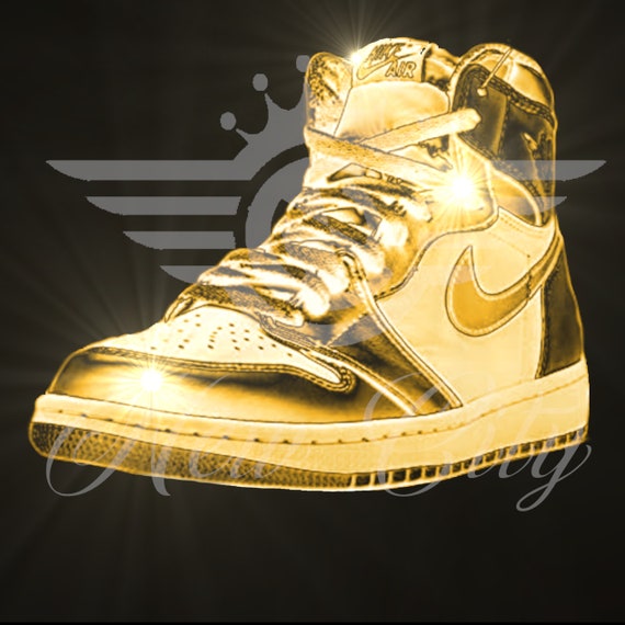 Solid Gold Jordans Air Jordan Jordan Basketball Sneakers - Etsy
