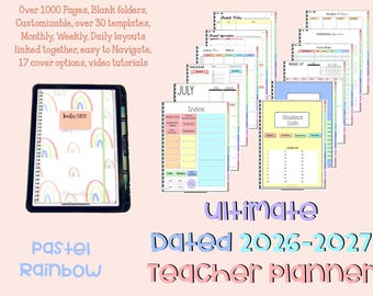 26-27 ULTIMATE Digital Teacher Planner {Pastel Rainbow}