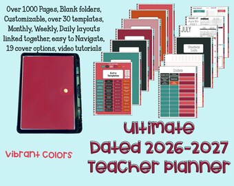 26-27 ULTIMATE Digital Teacher Planner {Vibrant Colors}