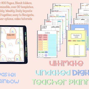 Pianificatore digitale per insegnanti ULTIMATE senza data (PDF e GoodNotes)