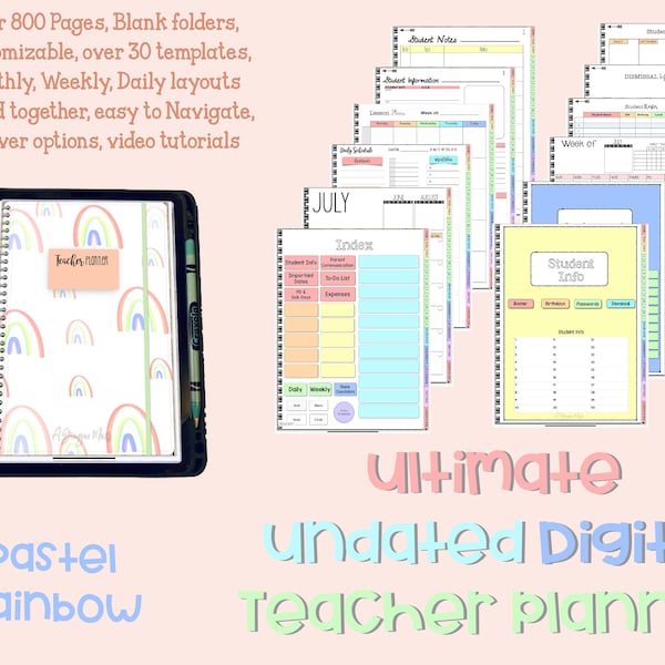ULTIMATE Undated Digital Teacher Planner (PDF & GoodNotes)
