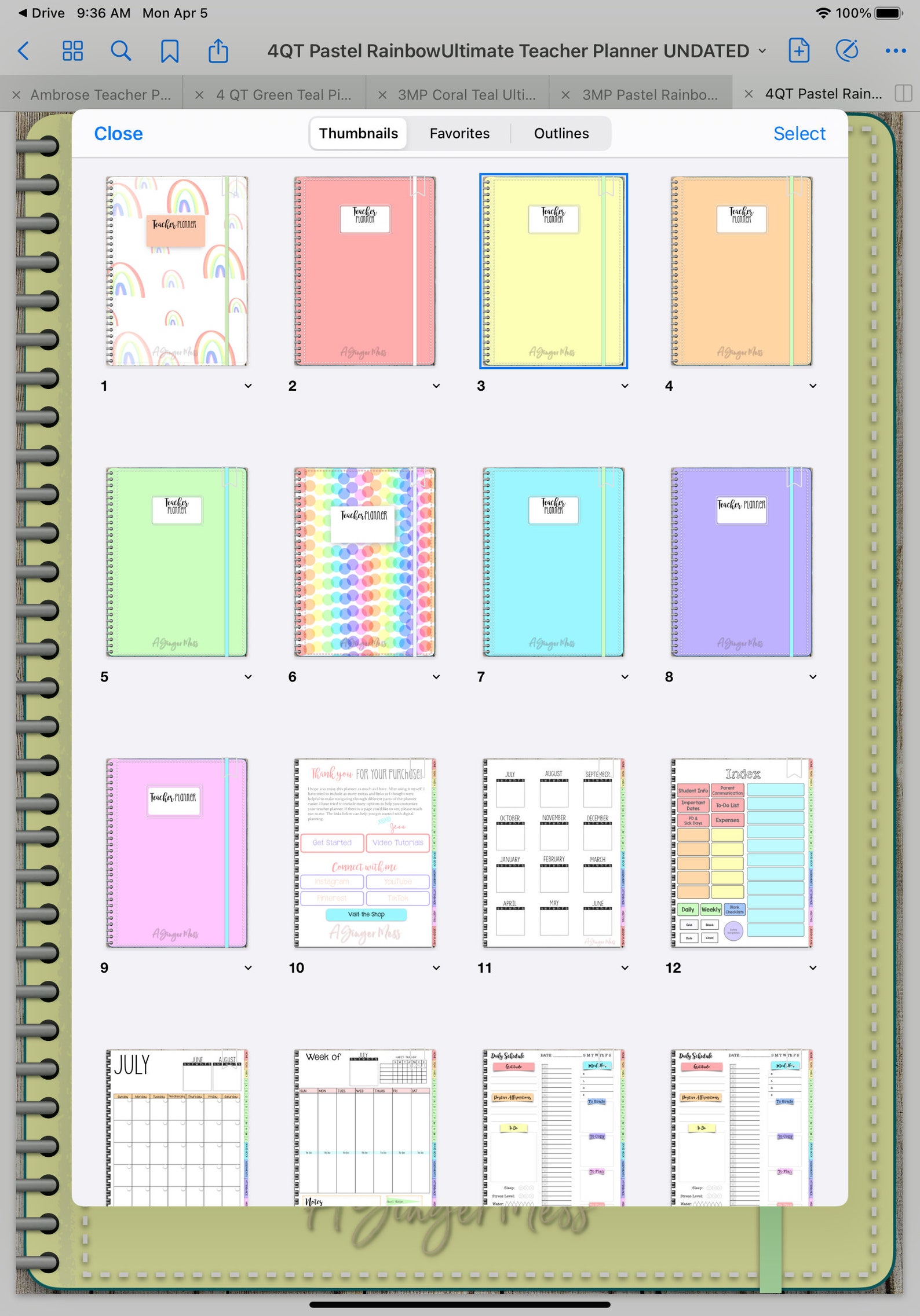 ULTIMATE Undated Digital Teacher Planner PDF & Goodnotes Etsy
