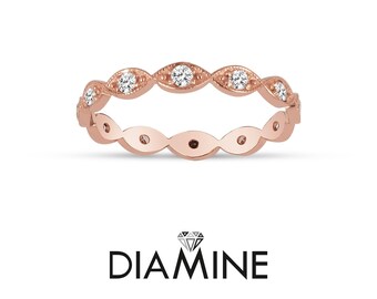 8K Gold Minimalist 0,31 ct. Diamond Ring, Minimal Gold Band Ring, Wedding Ring, Engagement Ring, Promise Ring, Ring For Women