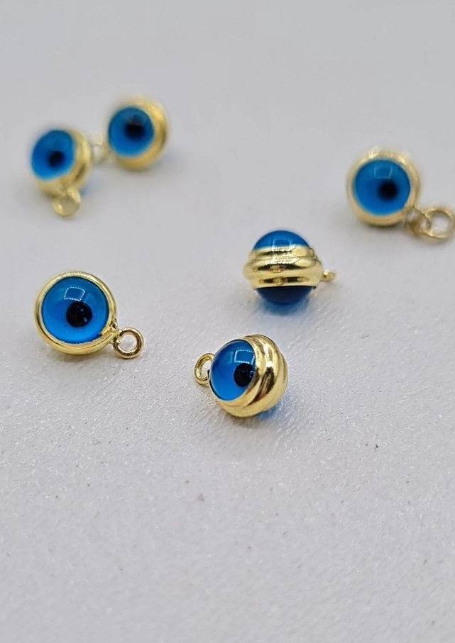 14K Gold Evil Eye Pendant, 3D Gold Evil Eye Pendant, Evil Eye Charm, Gold Evil Eye Charm, Minimalist Evil Eye Necklace