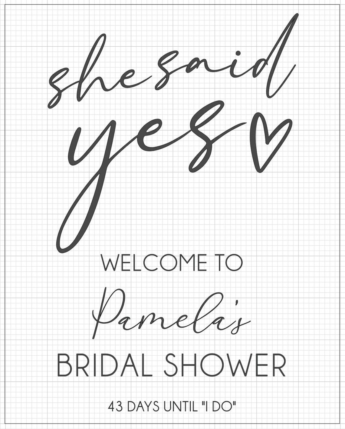 Bridal Shower Sign, Acrylic Wedding Sign, Calligraphy Wedding