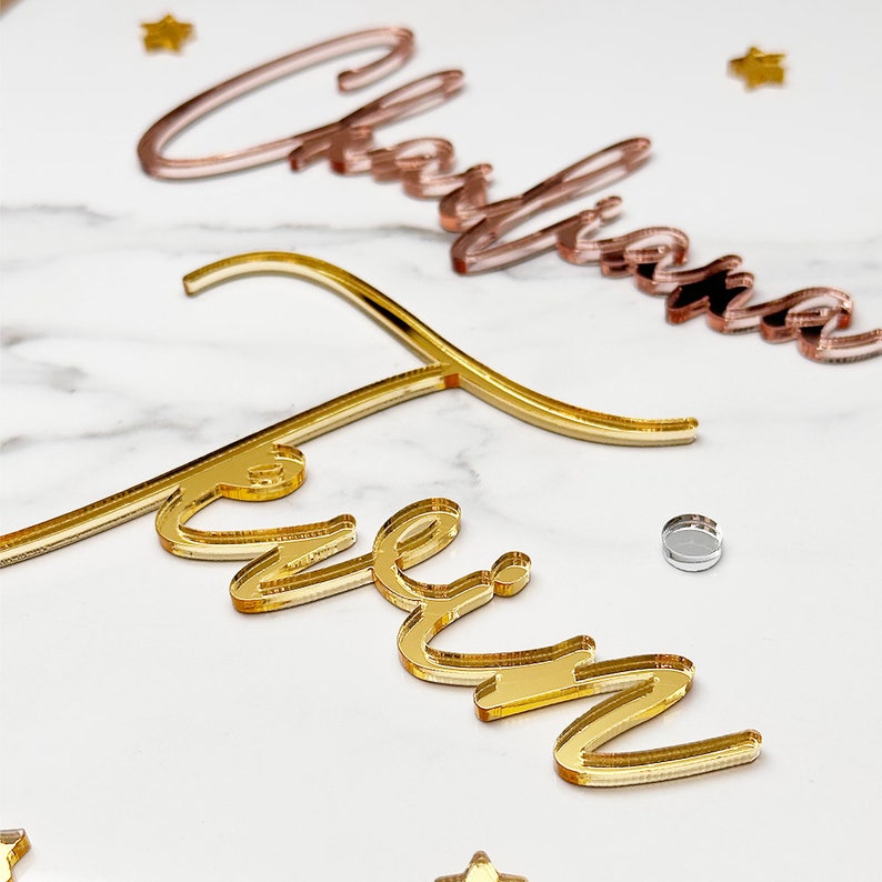 Custom Acrylic Letters Acrylic Stacked Words Cake Topper Etsy