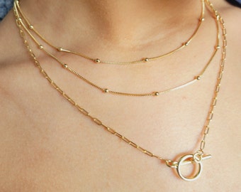 Simple Gold Necklace Set - Etsy Australia