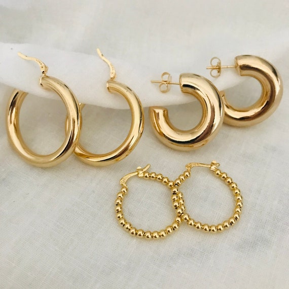 Etsy 14k 2024 gold hoop earrings