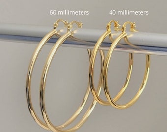 Gold Hoop Earrings, , Thin Gold Hoop, Gold Filled Earrings, Lightweight Earrings, Gold Big Hoop, Skinny Gold Filled Hoops