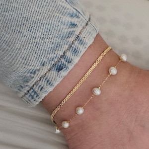 Gold Filled Freshwater Pearl Anklet: Dainty Summer Jewelry