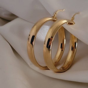 Gold Hoop Earrings, Chunky Earrings Hoops, Thick Gold Hoop, Chunky Gold Hoop, Gold Filled Earrings, Gold Big Hoop, Big Circle Earring image 5