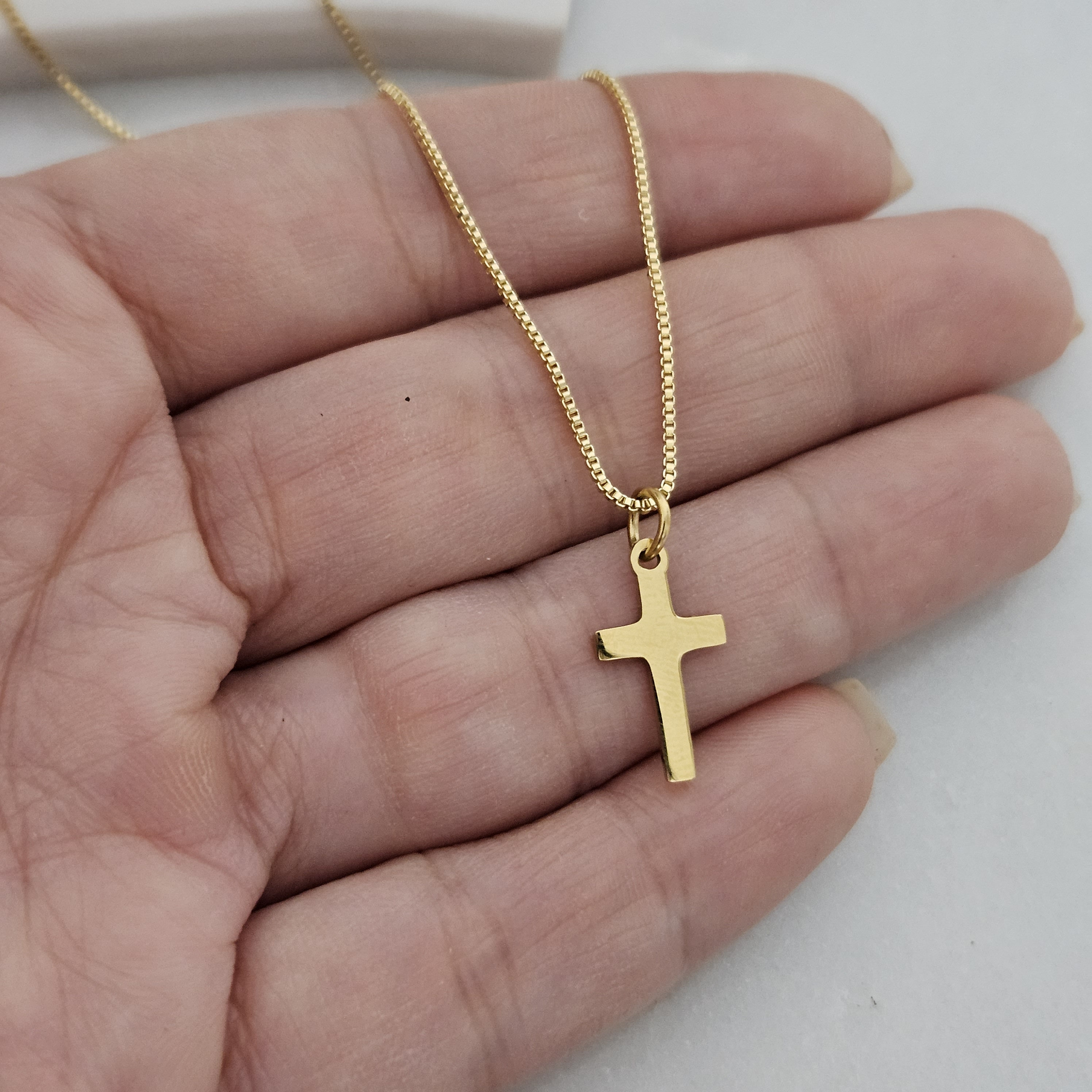 Engraved Initial Children&#39;s Gold Cross Necklace Gold  Kids Dainty Cross Necklace Baptism Gift for Her  Toddler Baby Girl Cross Unisex Cross