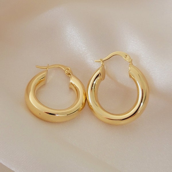 Chunky Gold Hoop Earrings - Etsy