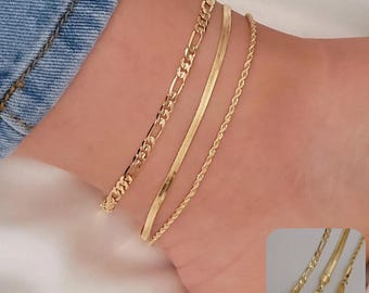 Sierlijke gouden initiaal enkelband: aangepaste letter touwketting enkelbandje