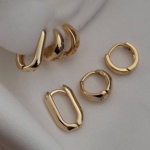 Set Hoop Earrings 18K Gold Filled Hoop Earrings Small Hoop Earrings Earring  Huggie Earrings  Huggies Small Hoops Minimalist Earrings