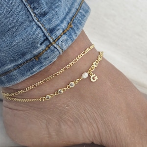 Tobillera con inicial de oro Tobillera con letras Tobillera con inicial de oro Tobillera personalizada Tobillera con nombre Tobillera de oro Tobillera con inicial con una letra