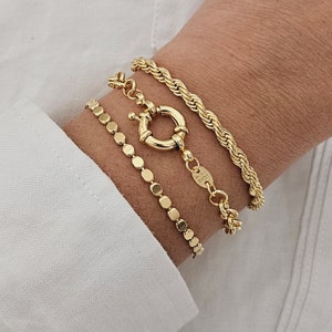 3 Piece Initial 18K Gold Filled Stack Bracelet Set Letter Layering Bracelet Initial Gift Set Bracelets Popular Bracelet Gift hypoallergenic image 2