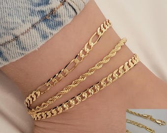 18 kt gold filled enkelbandje: op maat gemaakte enkelbandketting, waterdichte sieraden