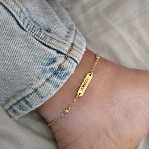 Nombre Tobillera Letra Tobillera Tobillera con inicial de oro Tobillera personalizada Nombre Tobillera Tobillera de oro Tobillera inicial con una letra Tobillera delicada