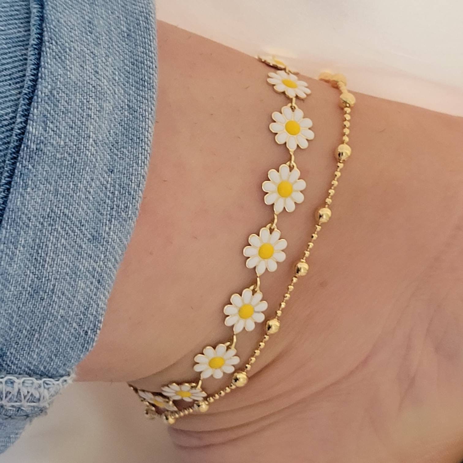 Daisy ankle bracelet sale