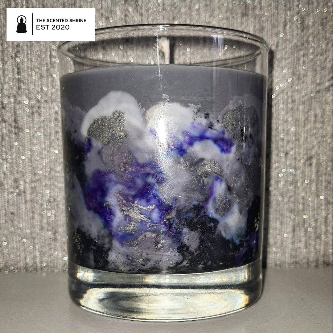 Purple Marble Candle Jar Etsy