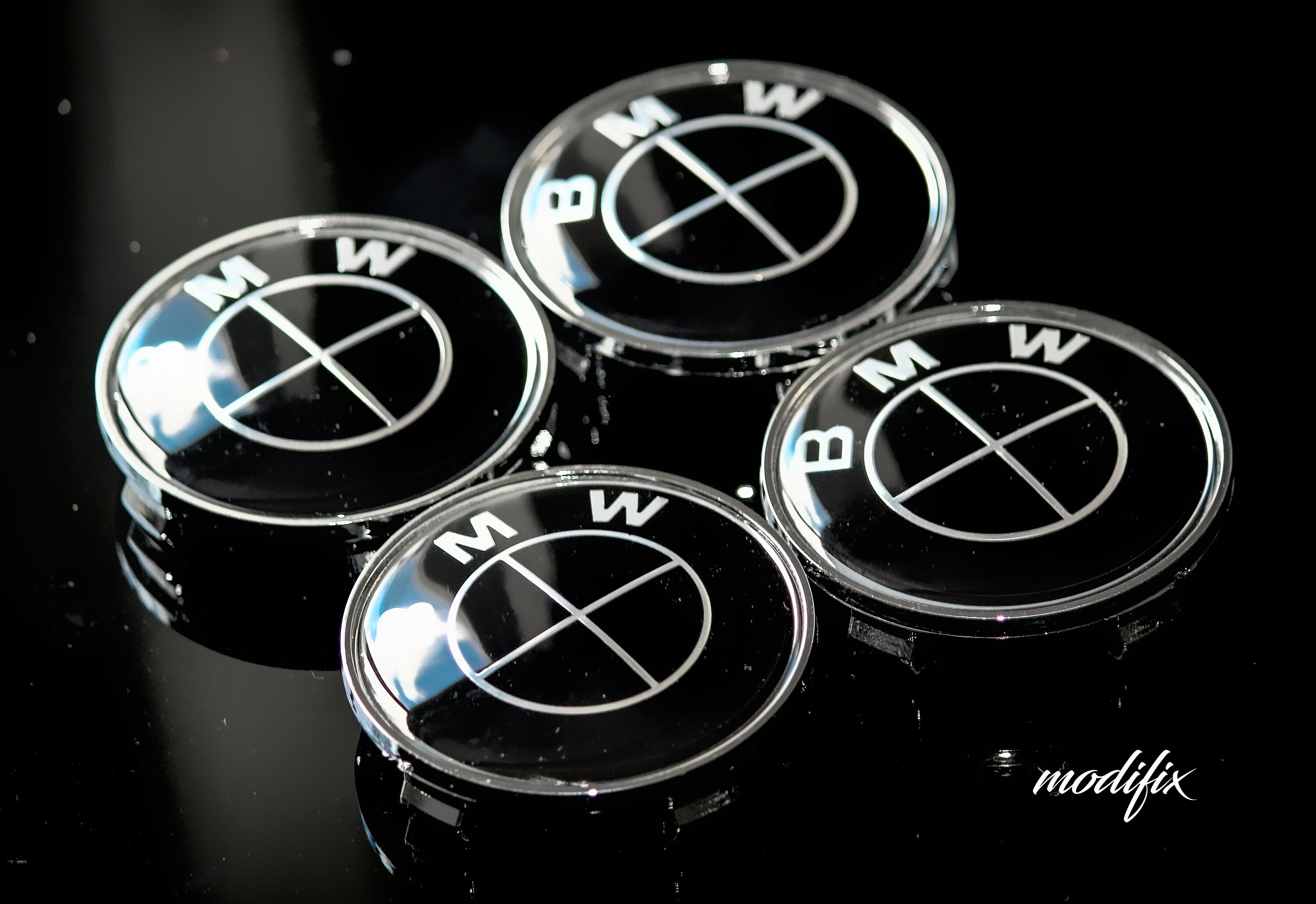 Modifix 4x Full Black BMW Alloy Wheel Centre Hub Caps Covers Etsy