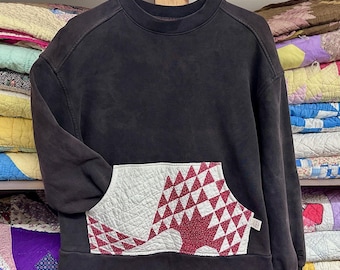 Sudadera Everlane reutilizada: bolsillo de patchwork de colcha vintage