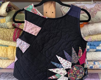 Vintage Quilt Clothes Quilt Shirt Tank Top Crossback Tank Upcycled Quilt Repurposed Quilt Clothing Quilt Jacket Quilt Coat Cottage Core Boho