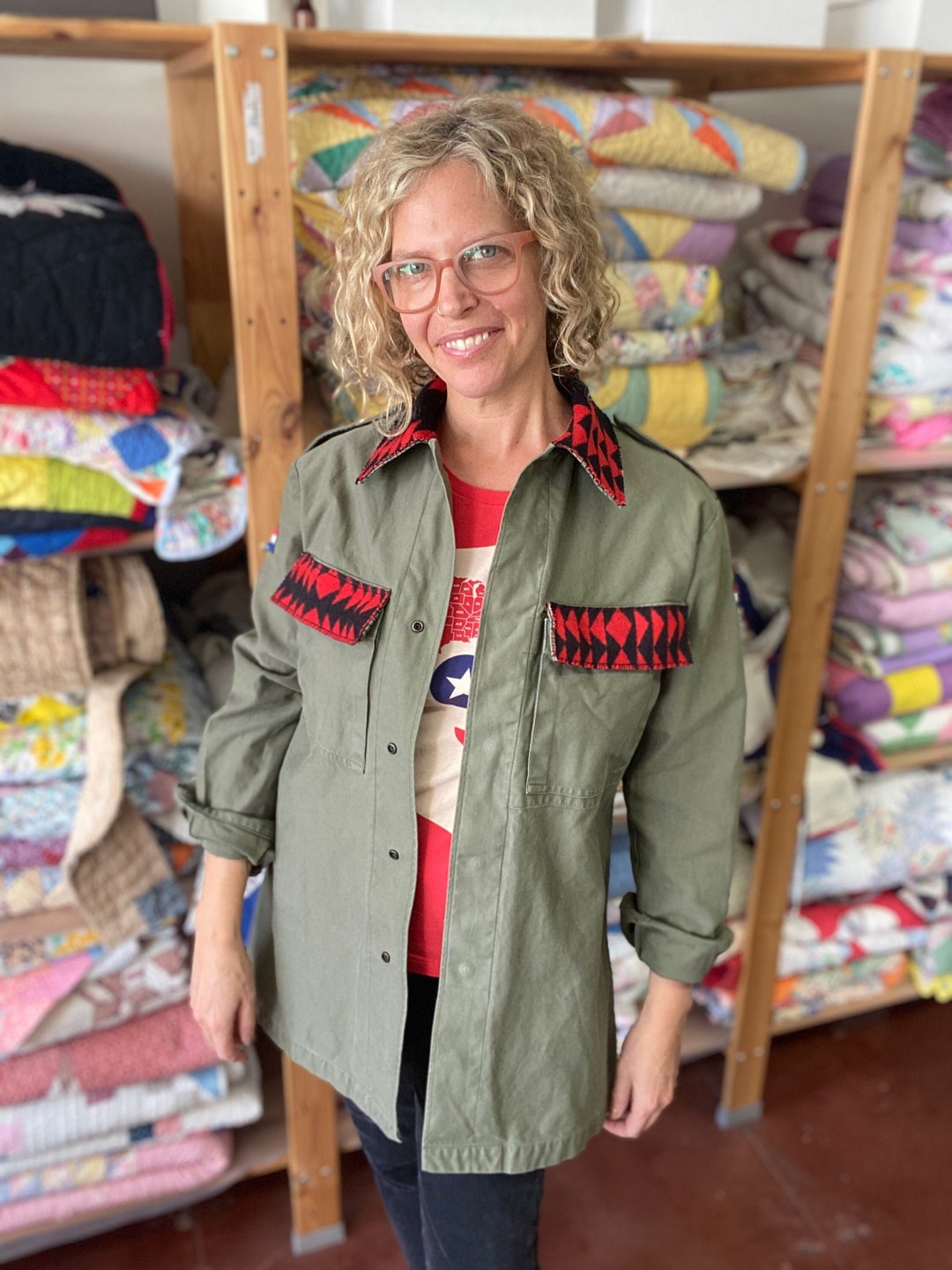 Vintage Army Jacket Repurposed Dutch Military Jacket Pendleton Blanket