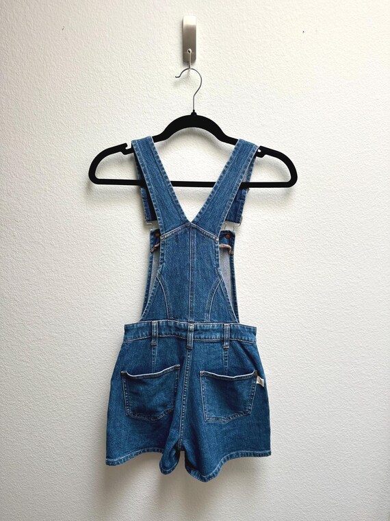 madewell denim overall dress Repurposed Overalls Skort: Upcycled Nautical Star Quilt Patches Outfit Buy 2 Piece Prom Dip-dyeing chiffon Patch breast pocket Size for girl:18 - 24 months