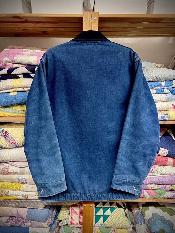 Vintage Denim Jacket Vintage Chore Coat Quilt Coa… - image 3