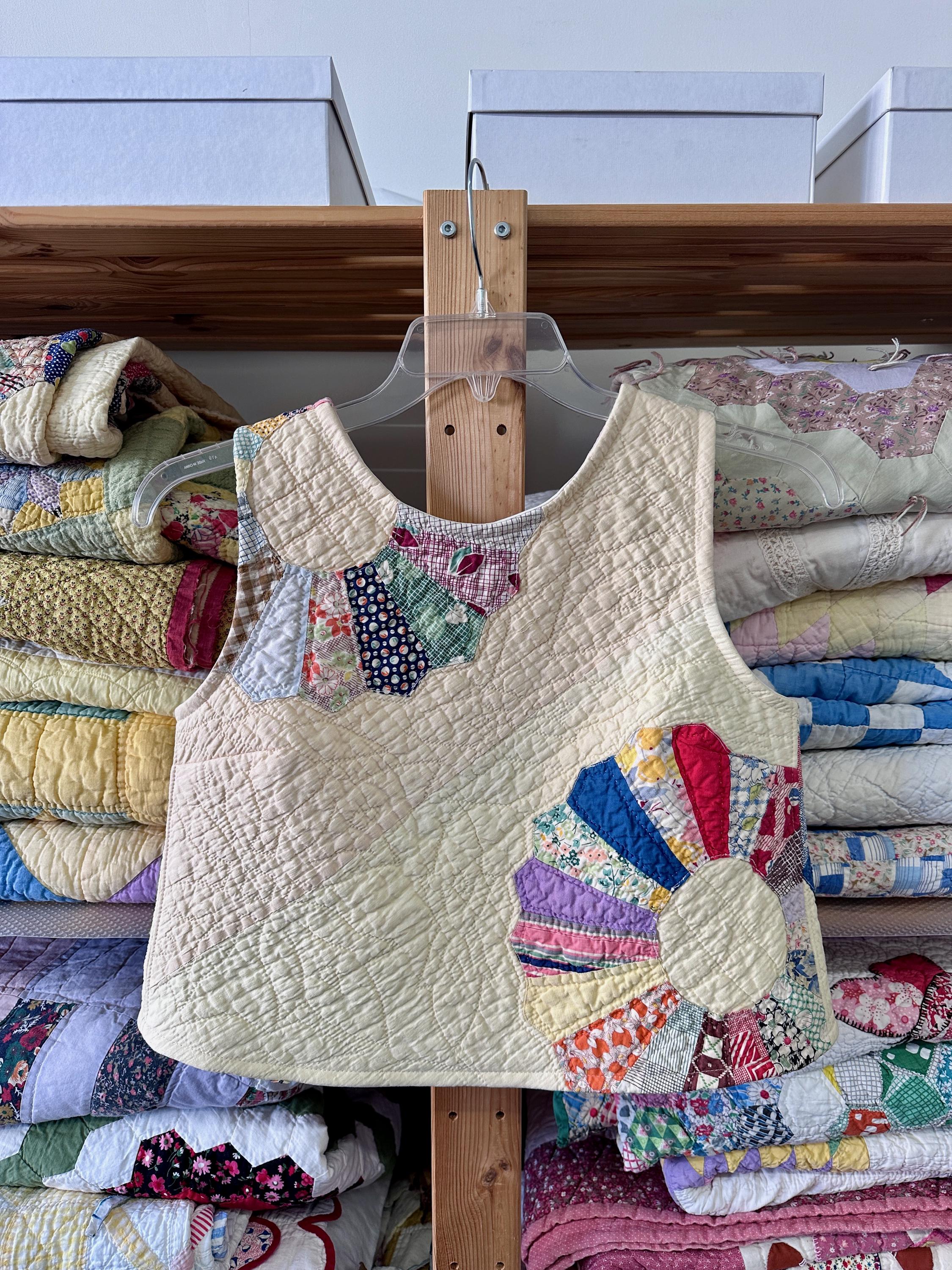 Vintage Quilt Clothes Quilt Shirt Tank Top Crossback Tank Upcycled Quilt Repurposed Quilt Clothing Coat Cottage Core Boho