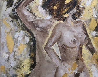 Sinnliche moderne ORIGINAL Ölgemälde auf Leinwand, sexy abstrakt, Mann und Frau gemasert, handgemalt
