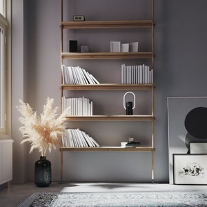 Floor to Ceiling Bookcase - YU - Freestanding Wall Unit Room Divider