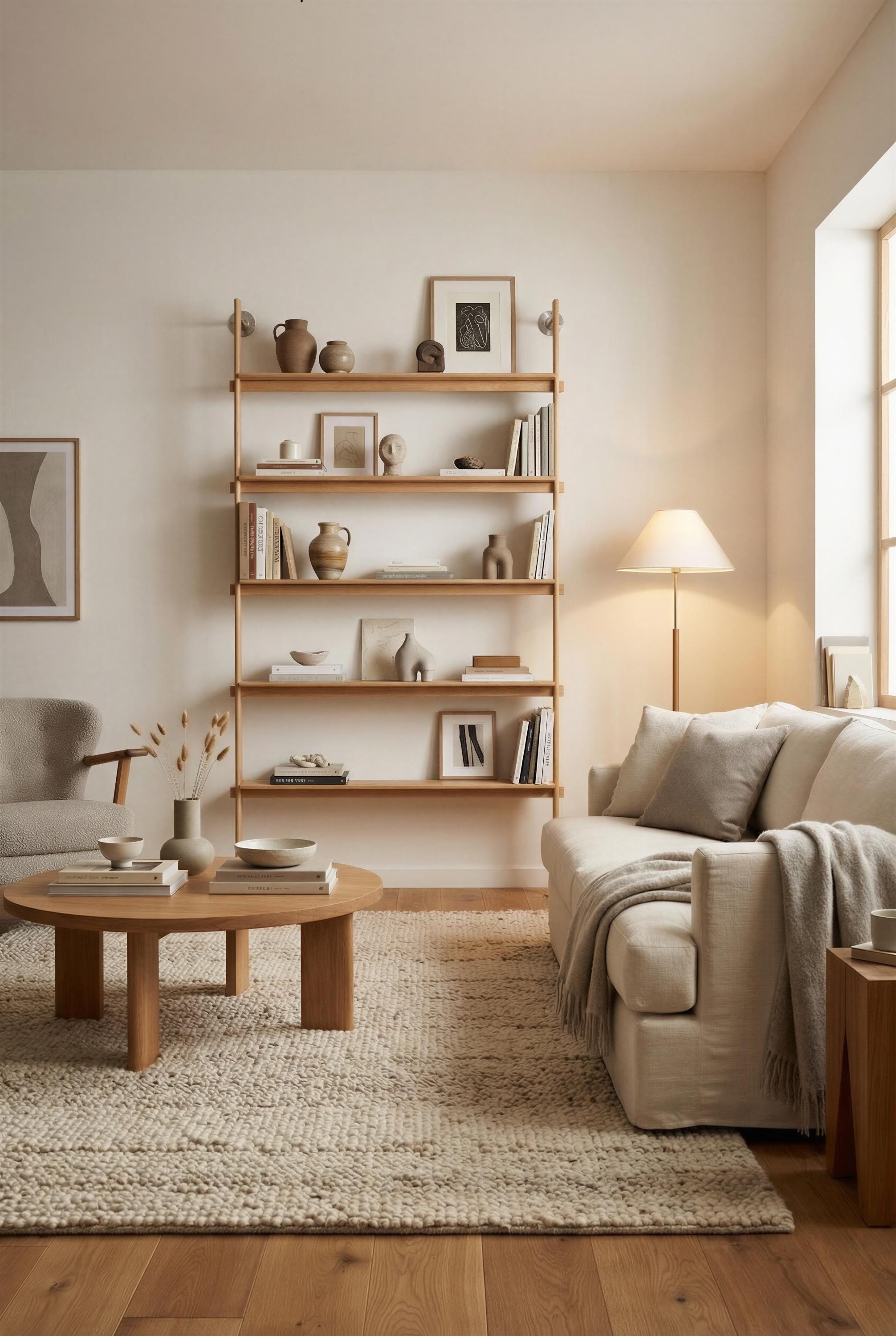Floor to Ceiling Bookshelf — Modern Room Divider — Freestanding