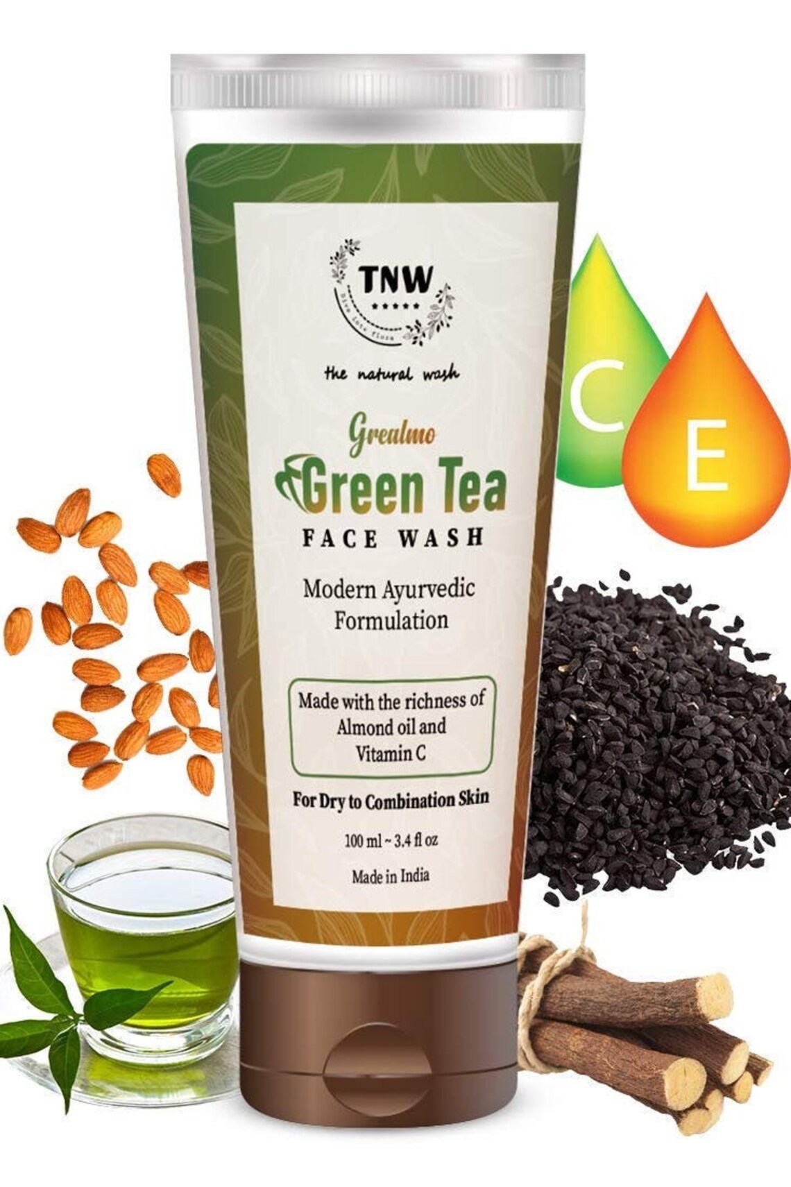 THE NATURAL WASH Detox Green Tea Face Wash Purifies Skin combo Etsy