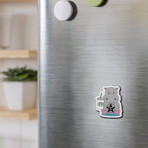 Dependa 4 Life Magnet  starbucks having hippo