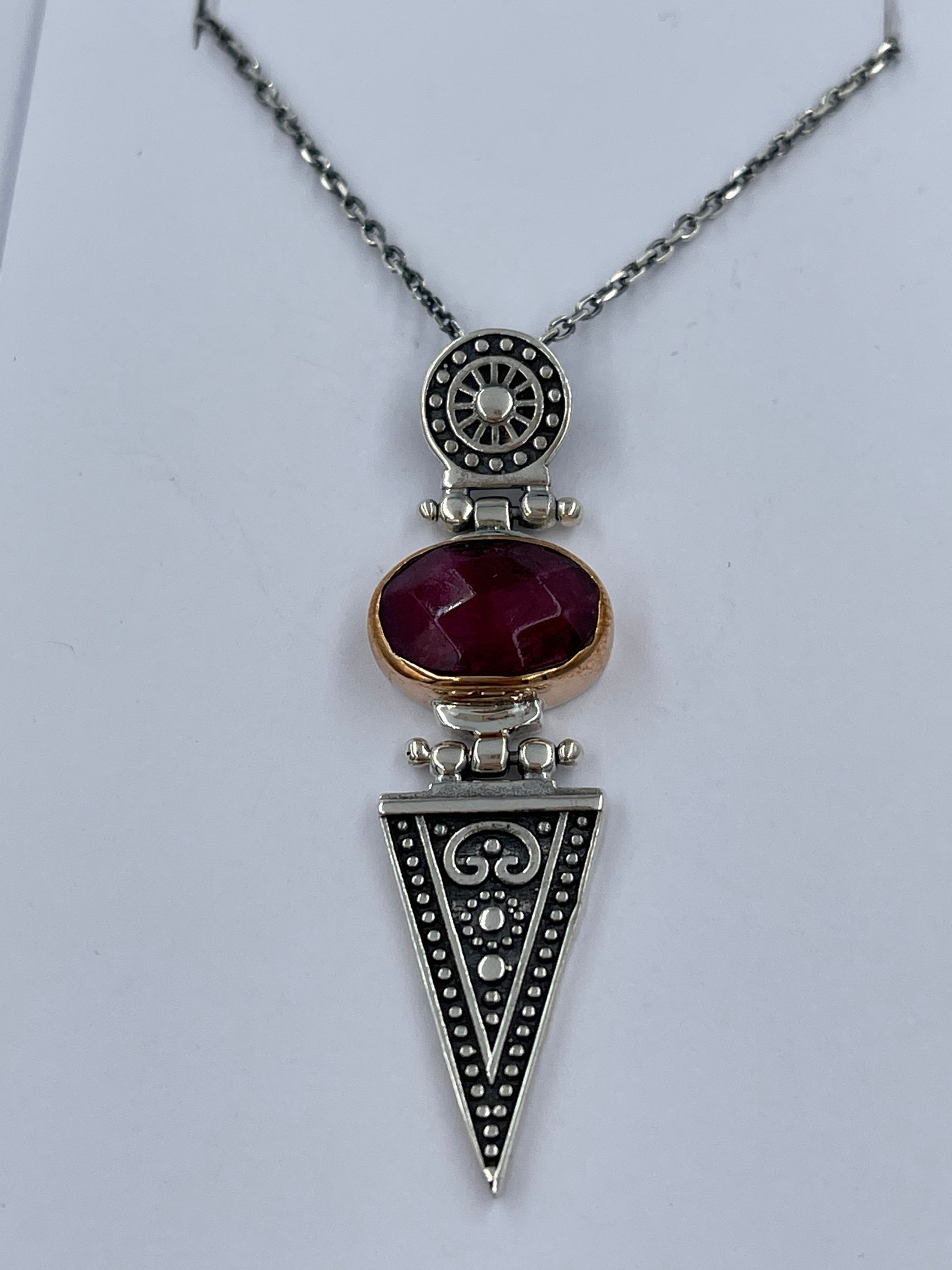 Ruby Stone Authentic Drop Silver Necklace Pendants for Women | Etsy