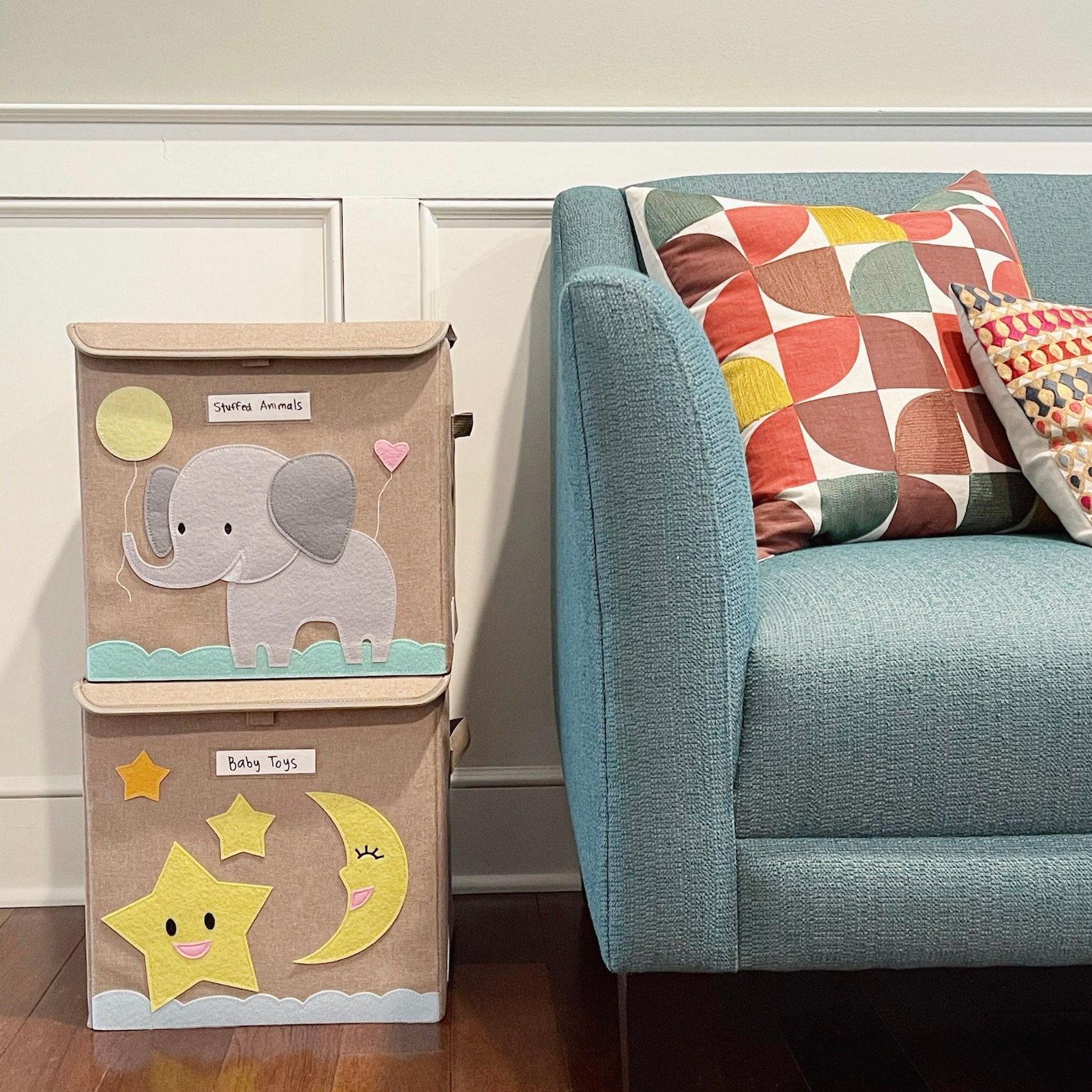 wooden toy storage cubes